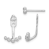 Sterling Silver RH-plated Beaded Dangle Jackets w/3-Bead Earrings